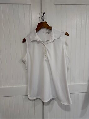 Nike White, dry-fit Sleeveless Polo Tank Top size XL